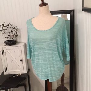 Batwing sleeve knit sweater tee